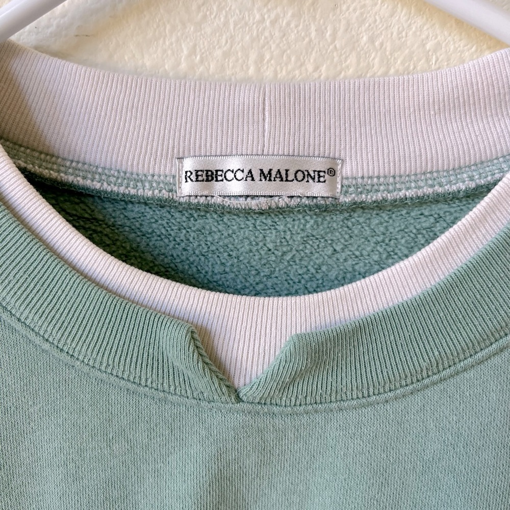 Embroidered sweatshirt vintage leaves nature 90s M L - Picture 4 of 6